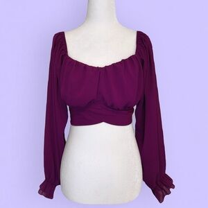 Plum Blouse with Back Ties